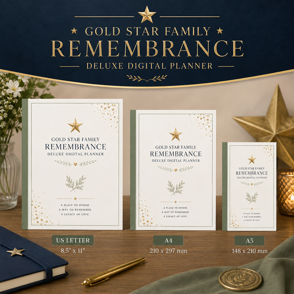 Gold Star Family Remembrance Deluxe Digital Planner — listing image 06