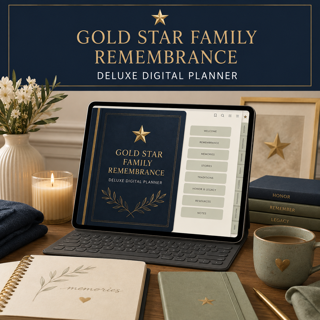 Gold Star Family Remembrance Deluxe Digital Planner — listing image 08