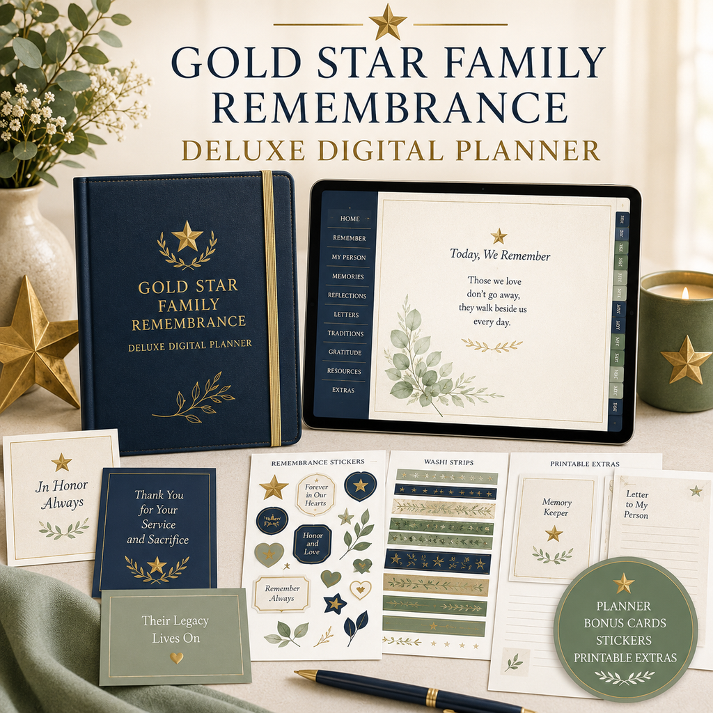 Gold Star Family Remembrance Deluxe Digital Planner — listing image 09