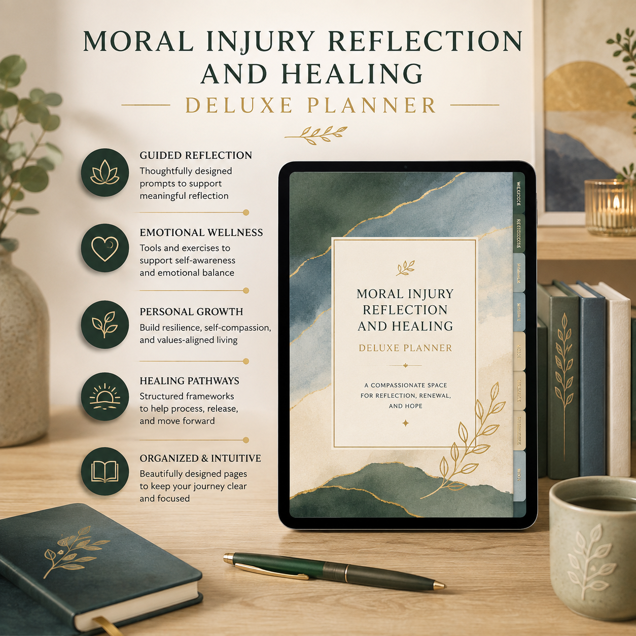Moral Injury Reflection and Healing Deluxe Planner — listing image 02