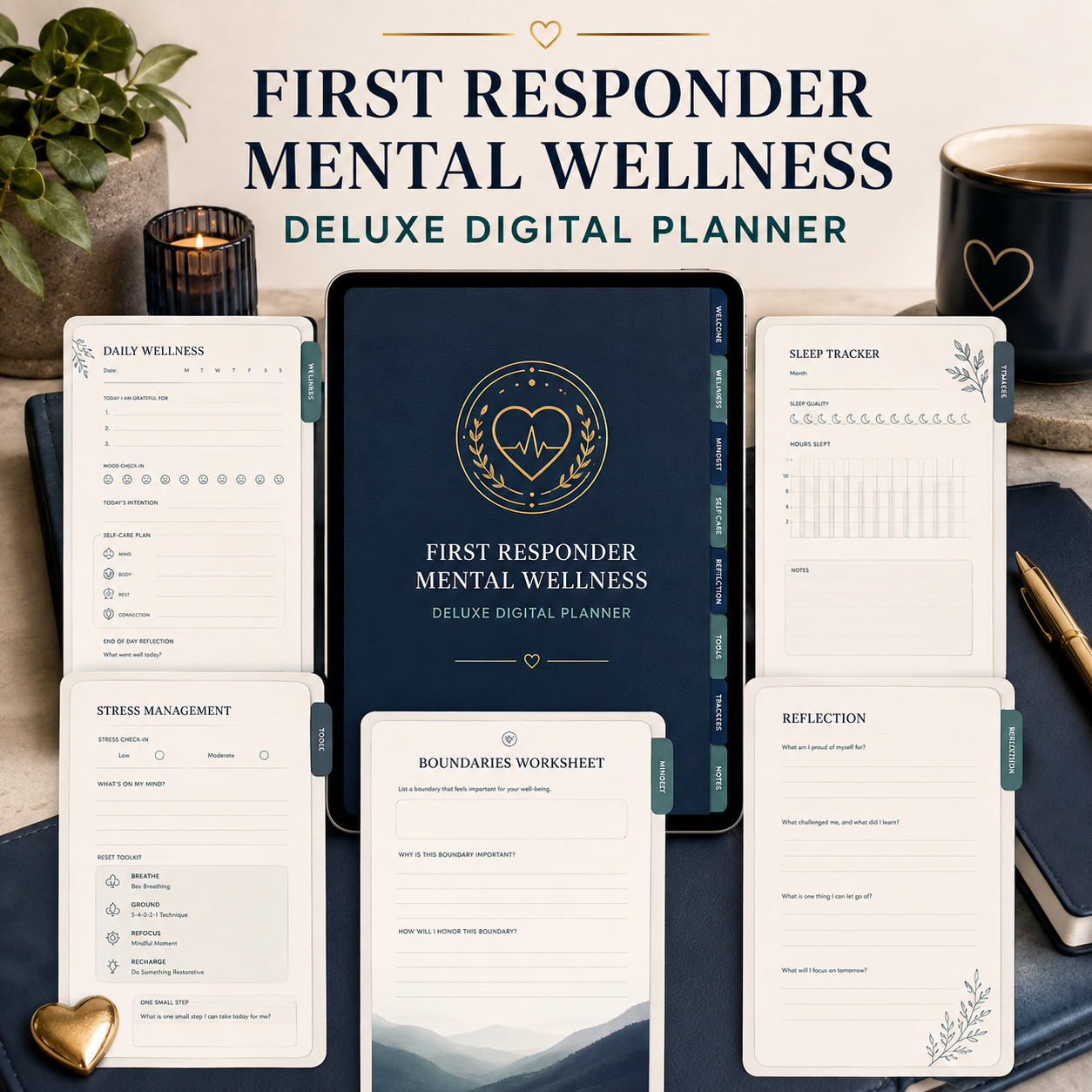 First Responder Mental Wellness Deluxe Digital Planner — listing image 02