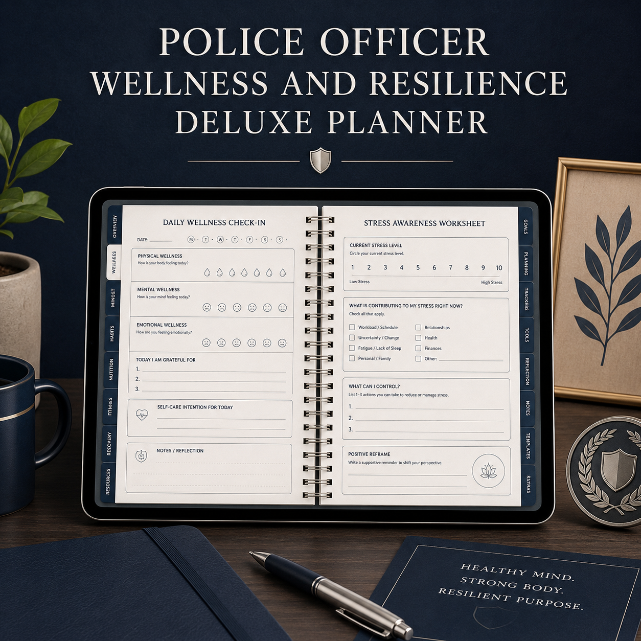 Police Officer Wellness and Resilience Deluxe Planner — listing image 06