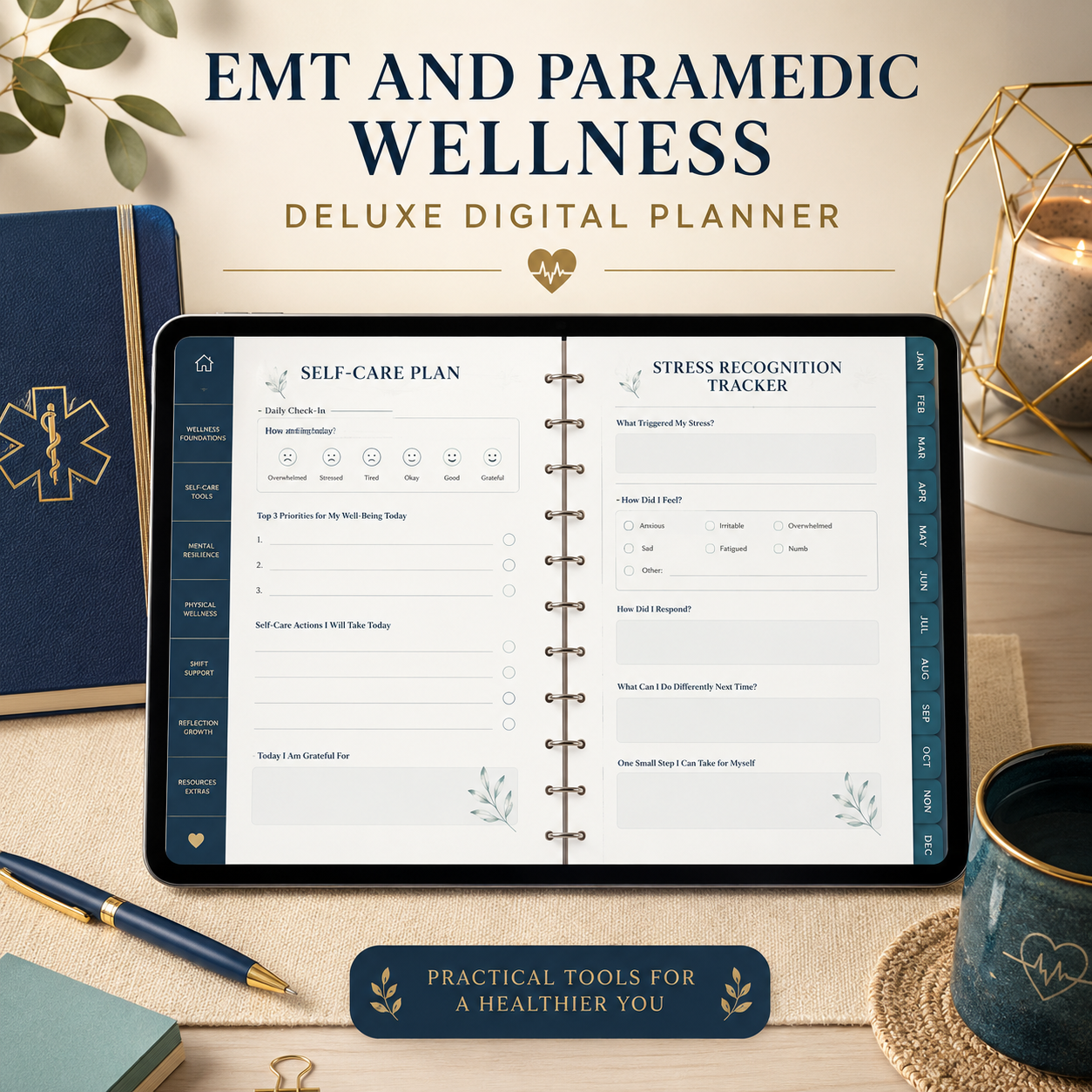 EMT and Paramedic Wellness Deluxe Digital Planner — listing image 06