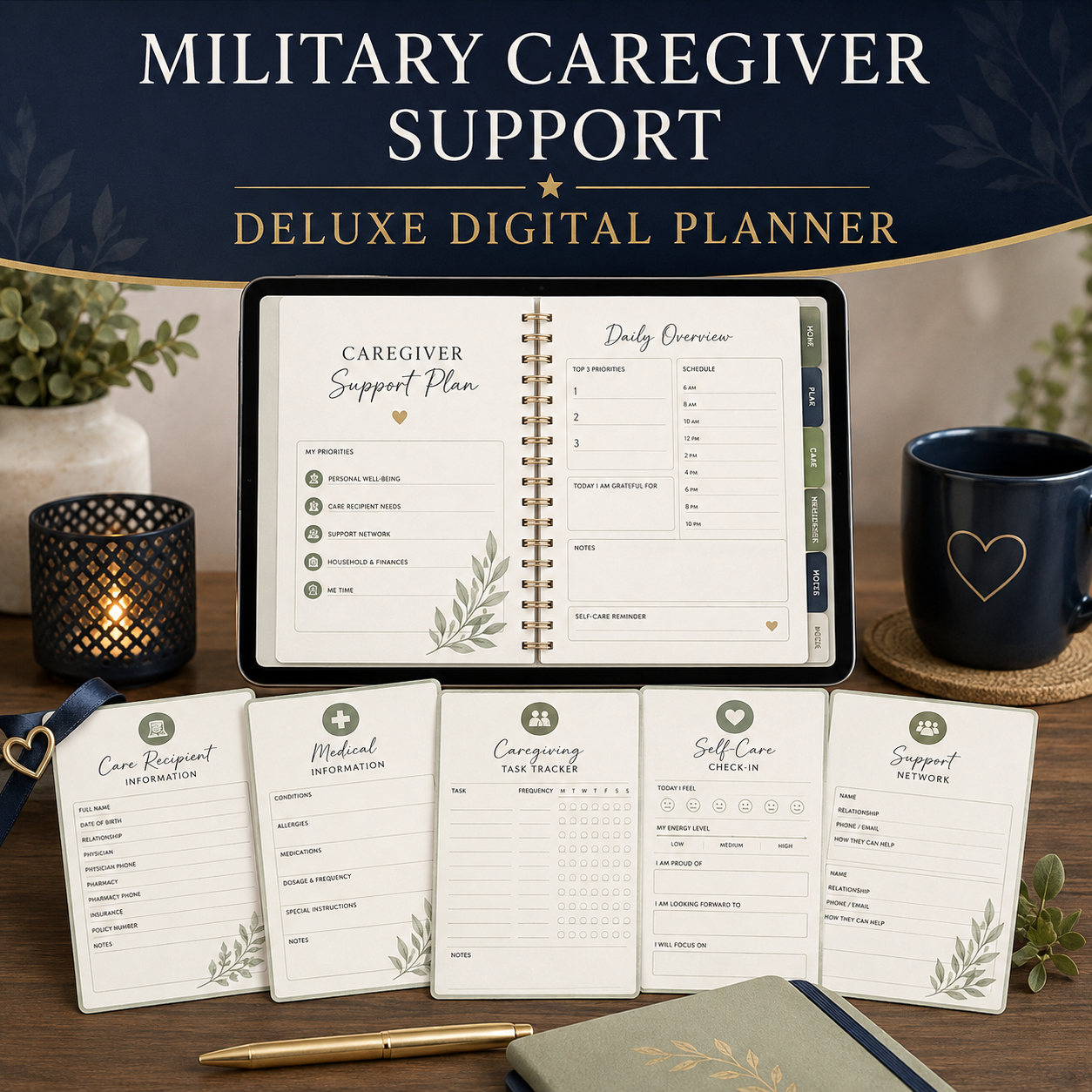 Military Caregiver Support Deluxe Digital Planner — listing image 01