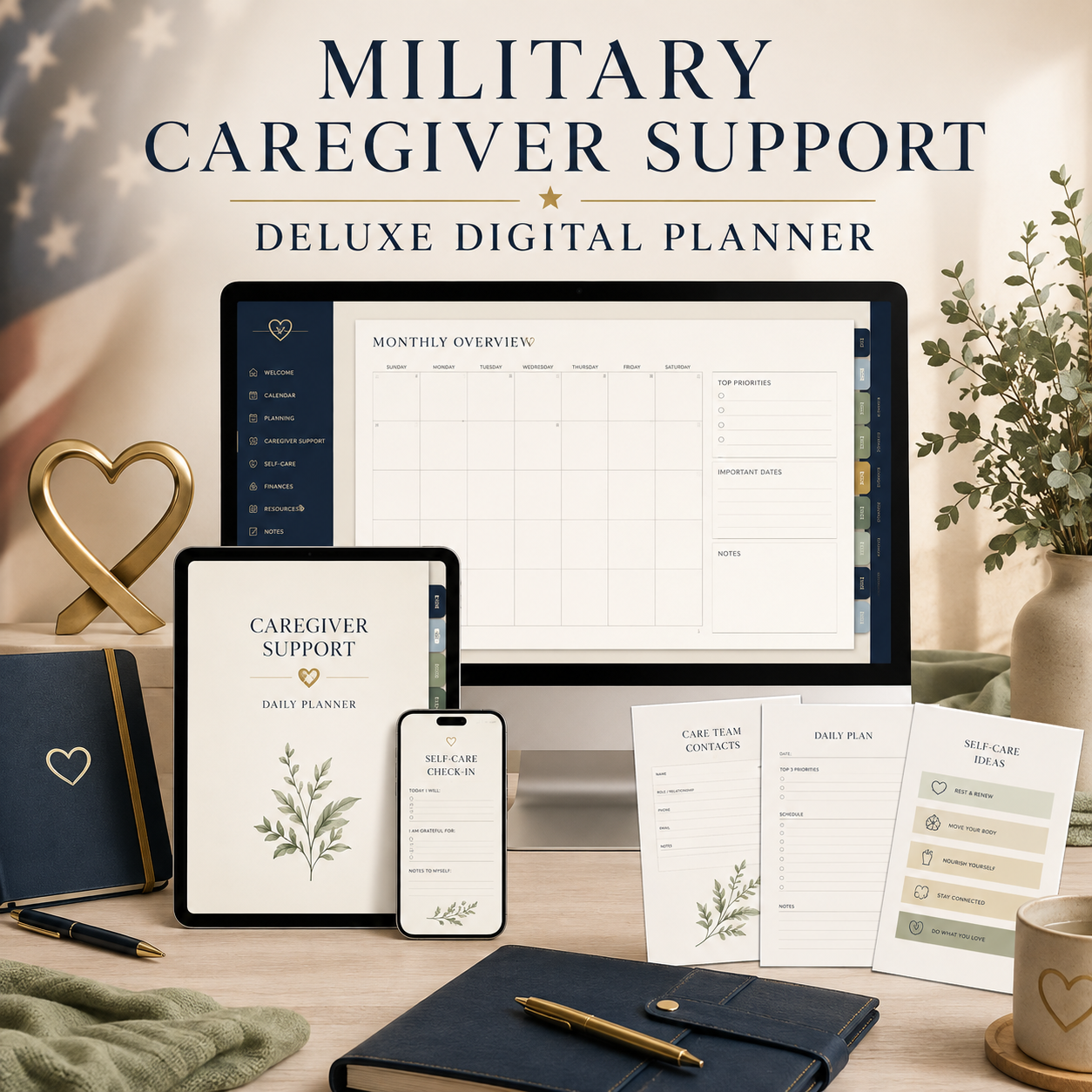 Military Caregiver Support Deluxe Digital Planner — listing image 05