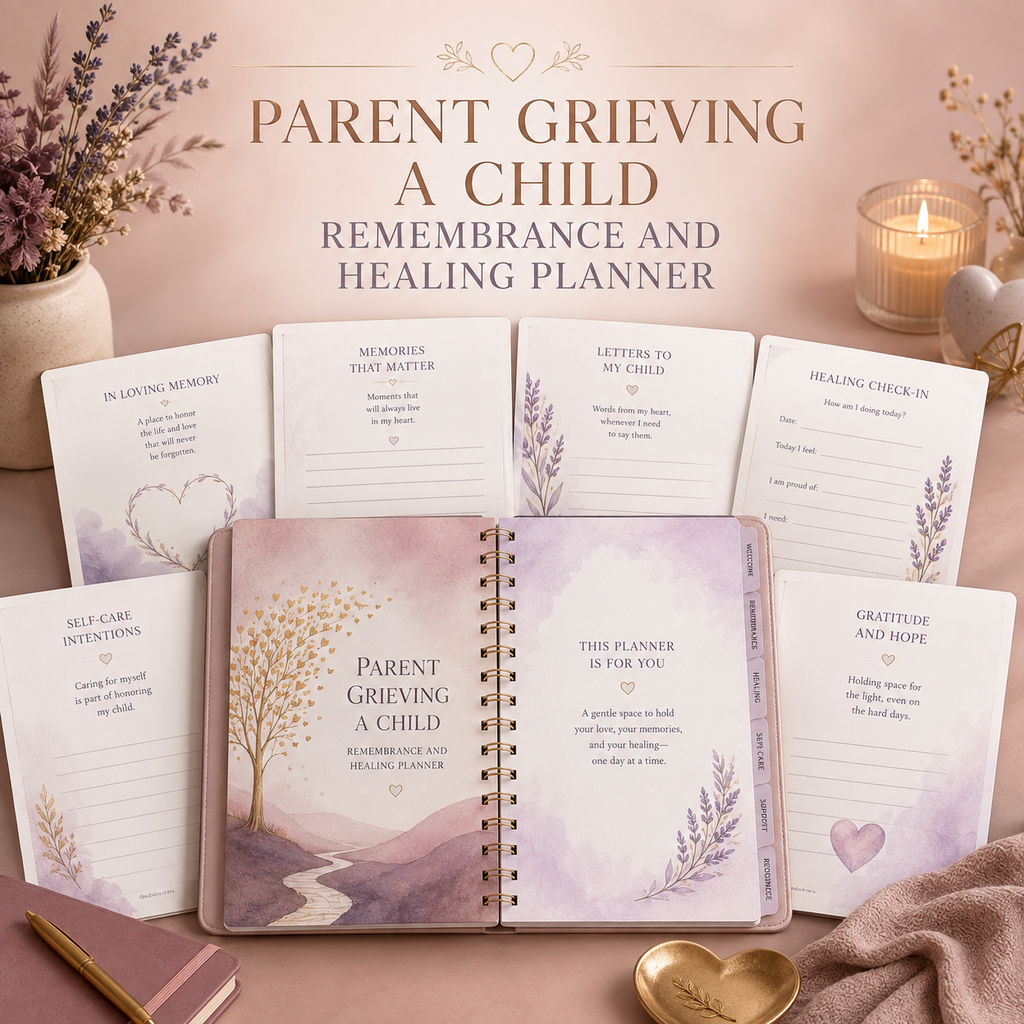 Parent Grieving a Child Remembrance and Healing Planner — listing image 02