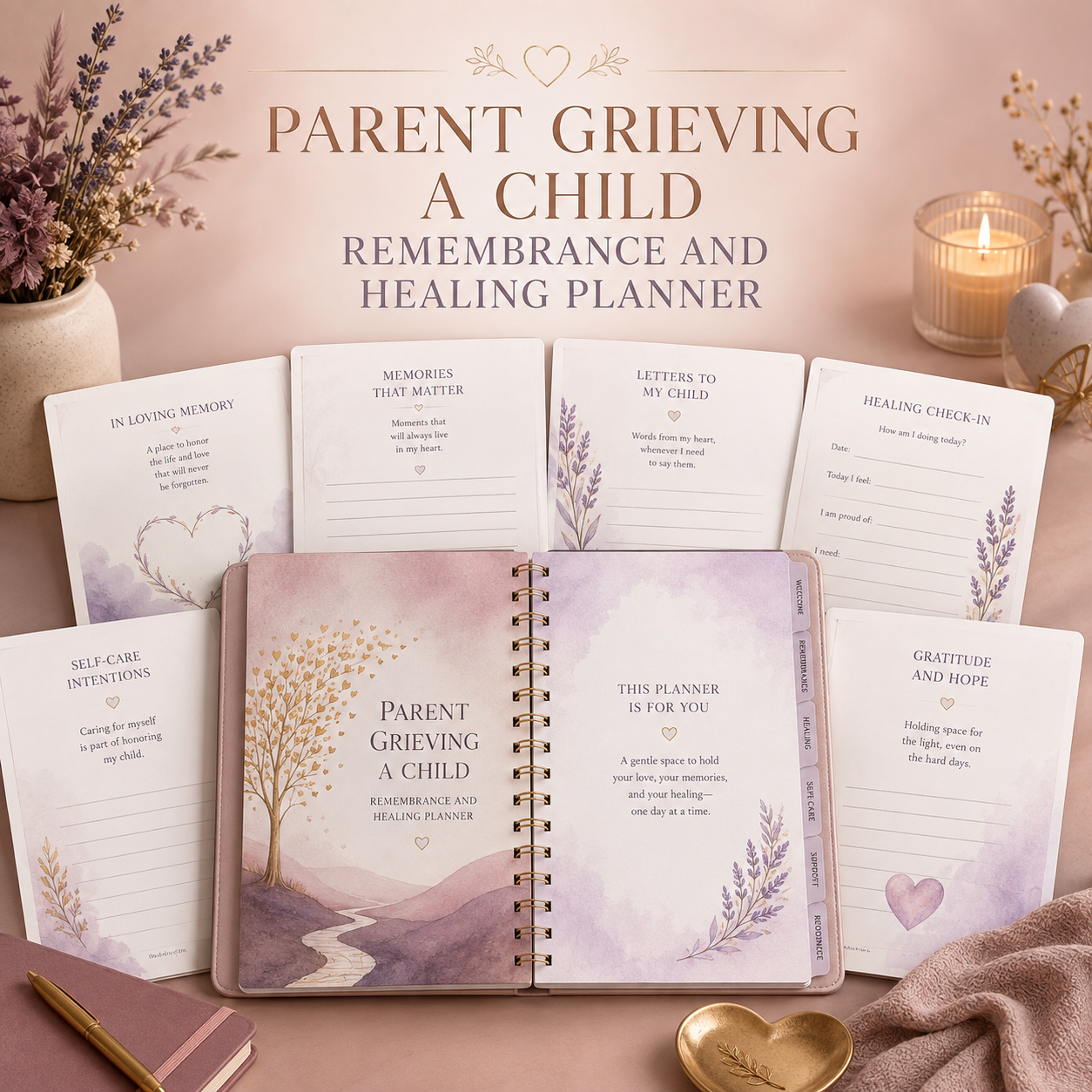 Parent Grieving a Child Remembrance and Healing Planner — listing image 02
