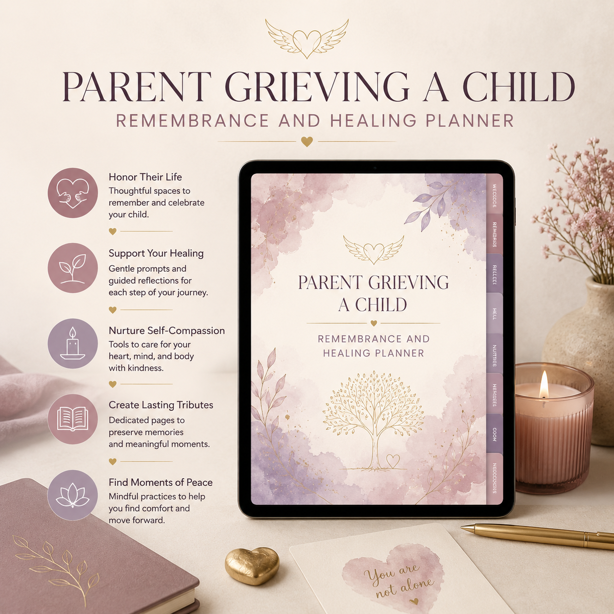 Parent Grieving a Child Remembrance and Healing Planner — listing image 03
