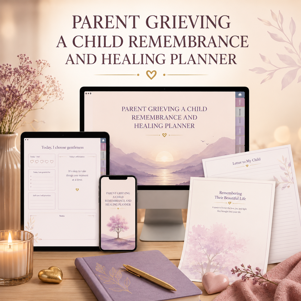 Parent Grieving a Child Remembrance and Healing Planner — listing image 09