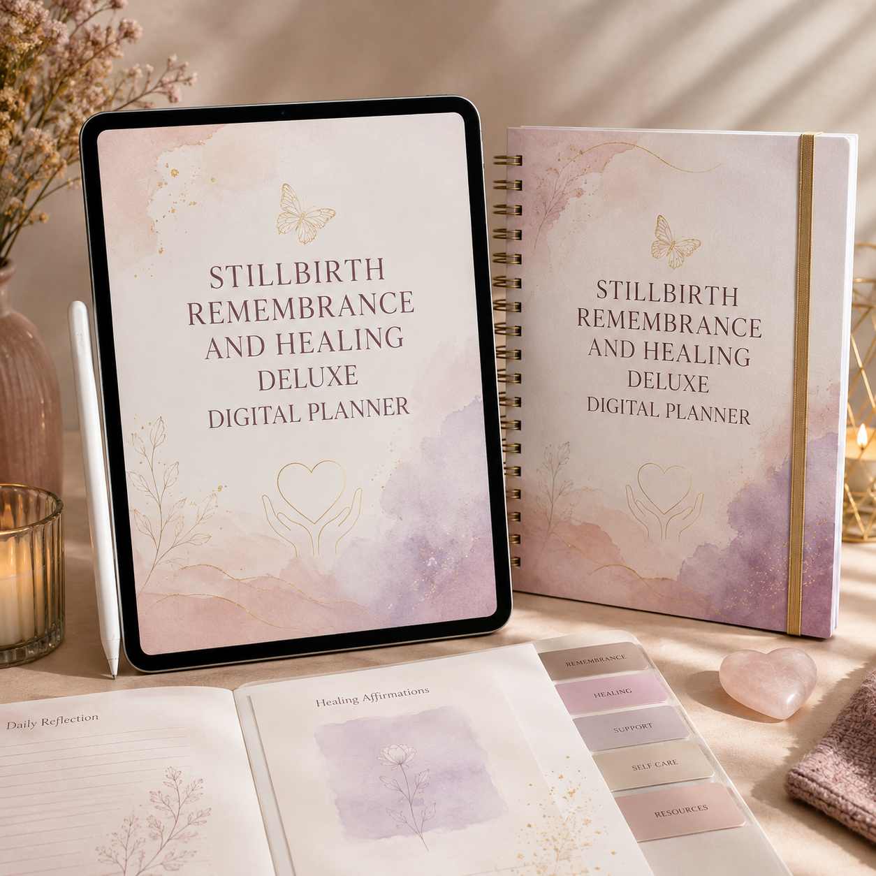 Stillbirth Remembrance and Healing Deluxe Digital Planner — listing image 01