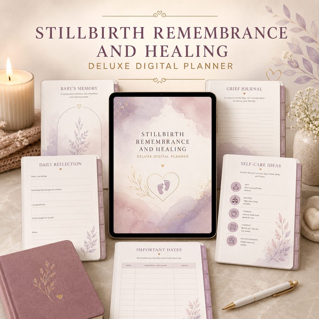 Stillbirth Remembrance and Healing Deluxe Digital Planner — listing image 02