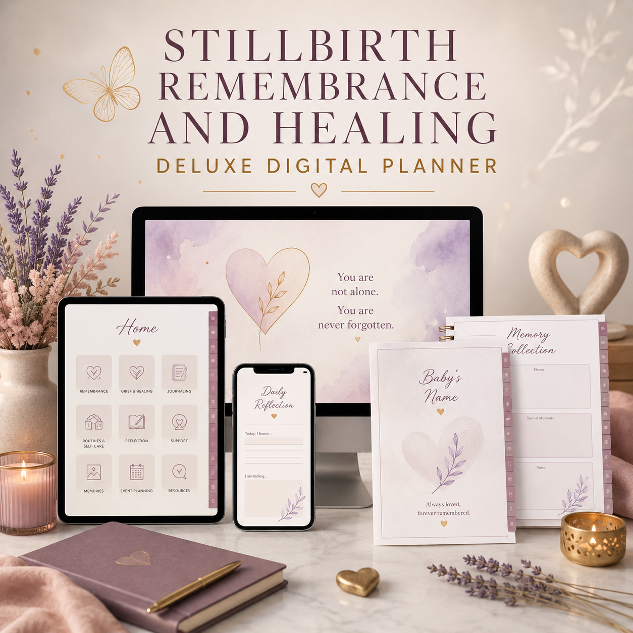 Stillbirth Remembrance and Healing Deluxe Digital Planner — listing image 05