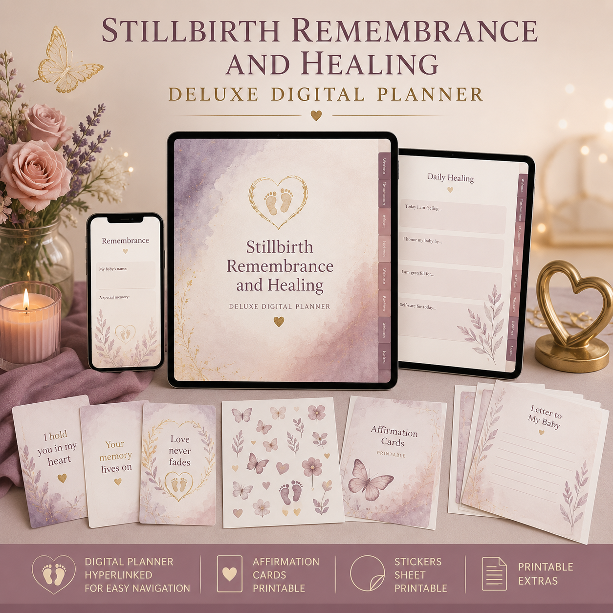 Stillbirth Remembrance and Healing Deluxe Digital Planner — listing image 08