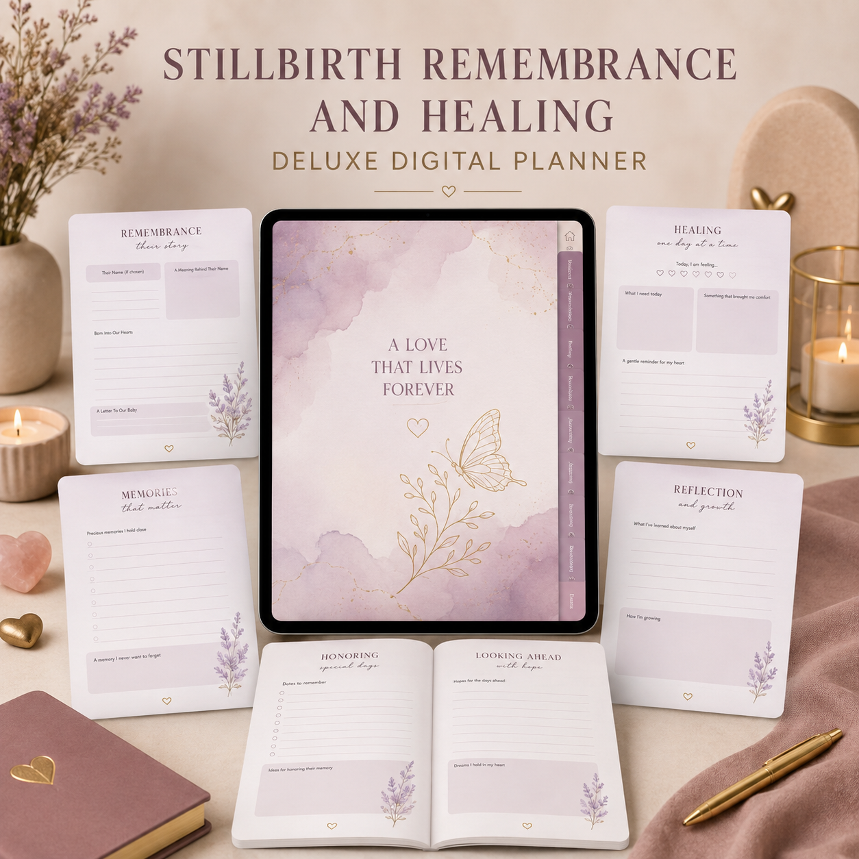 Stillbirth Remembrance and Healing Deluxe Digital Planner — listing image 09