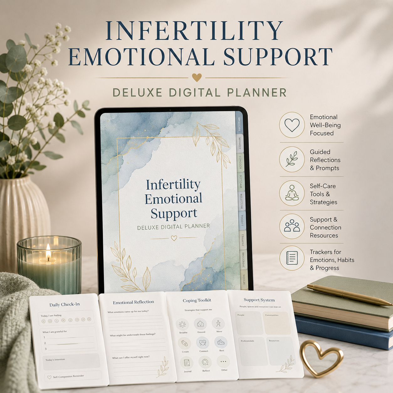 Infertility Emotional Support Deluxe Digital Planner — listing image 07