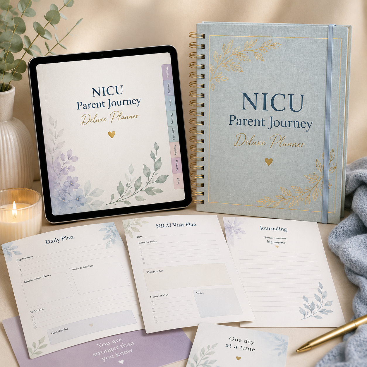 NICU Parent Journey Deluxe Digital Planner and Journal — listing image 01