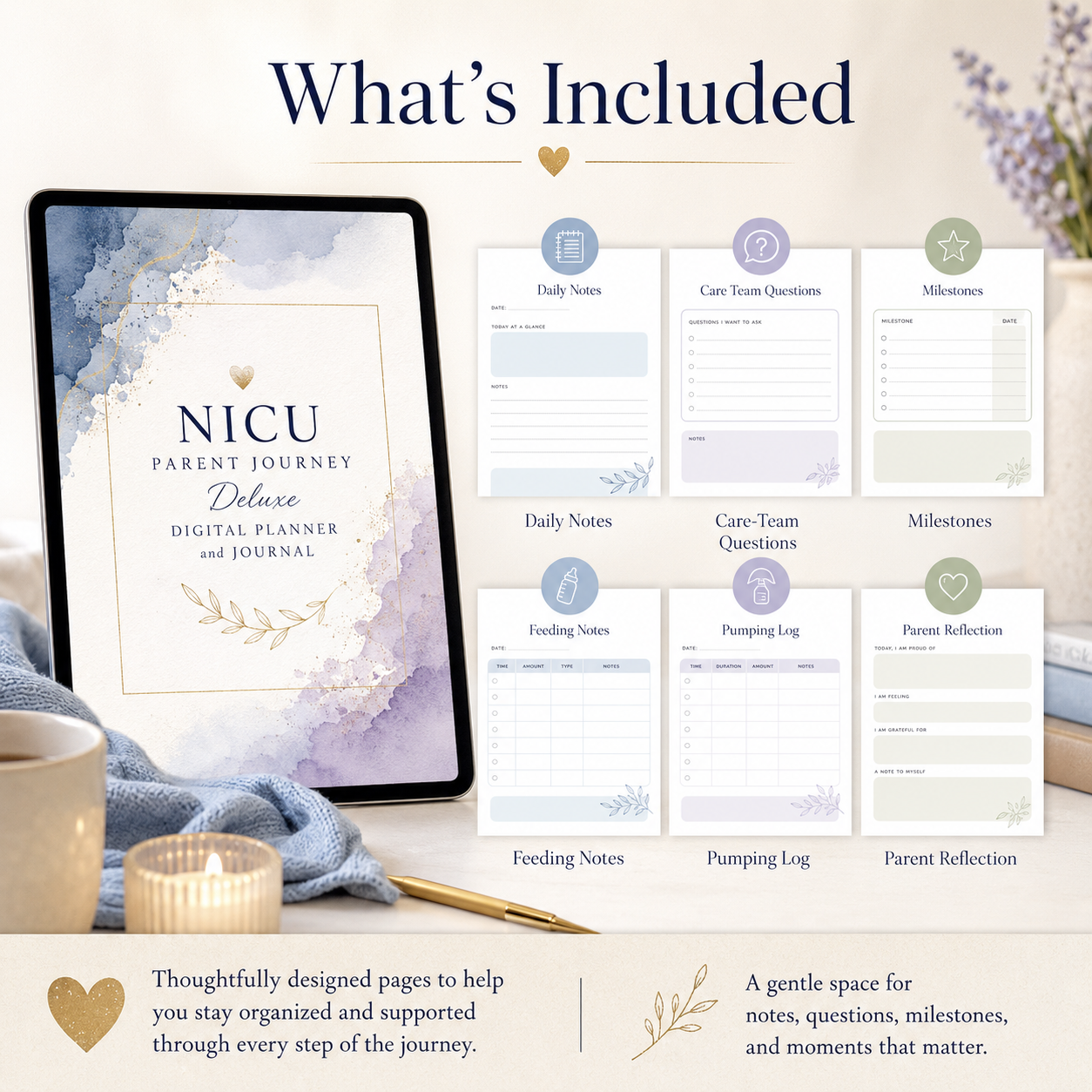 NICU Parent Journey Deluxe Digital Planner and Journal — listing image 02
