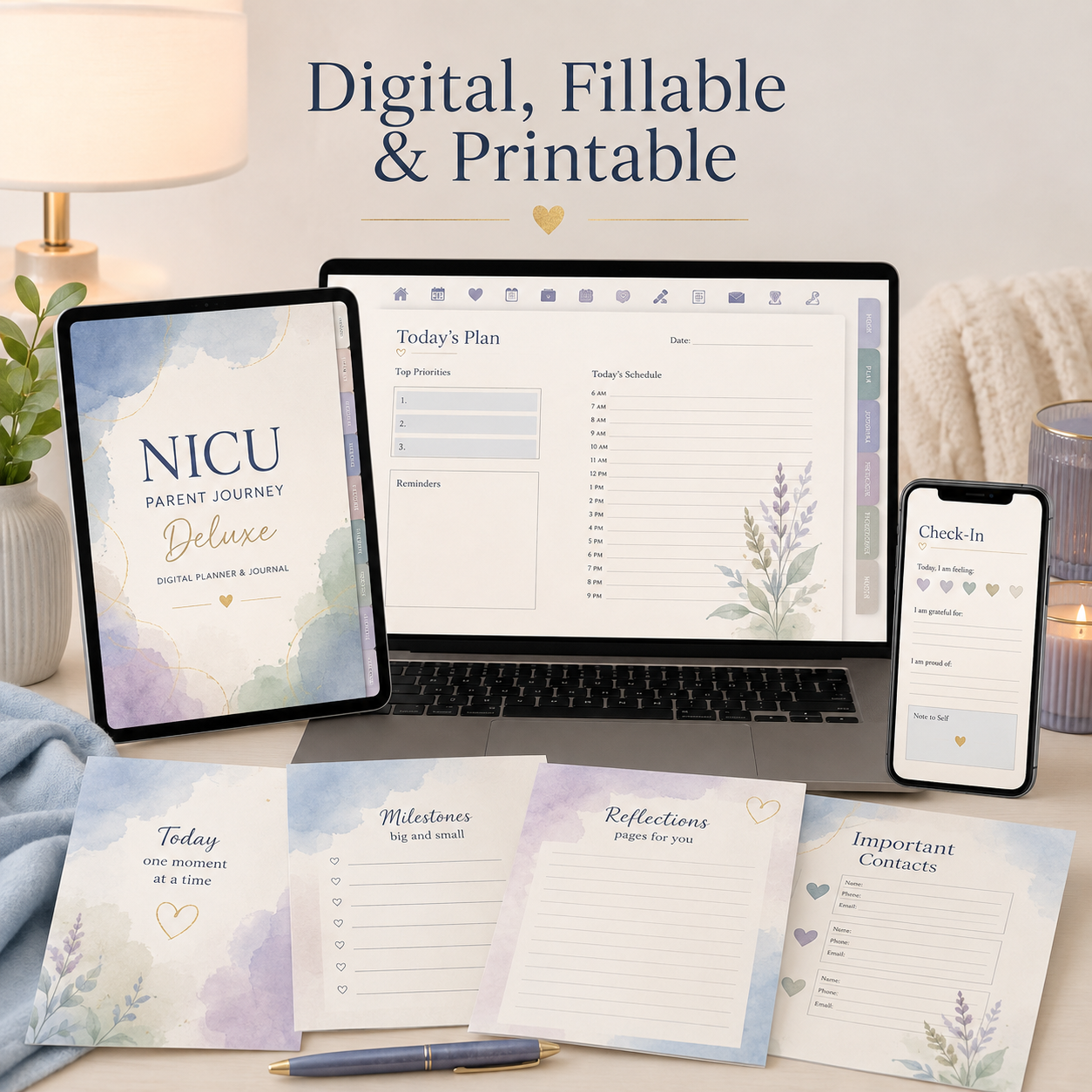 NICU Parent Journey Deluxe Digital Planner and Journal — listing image 03