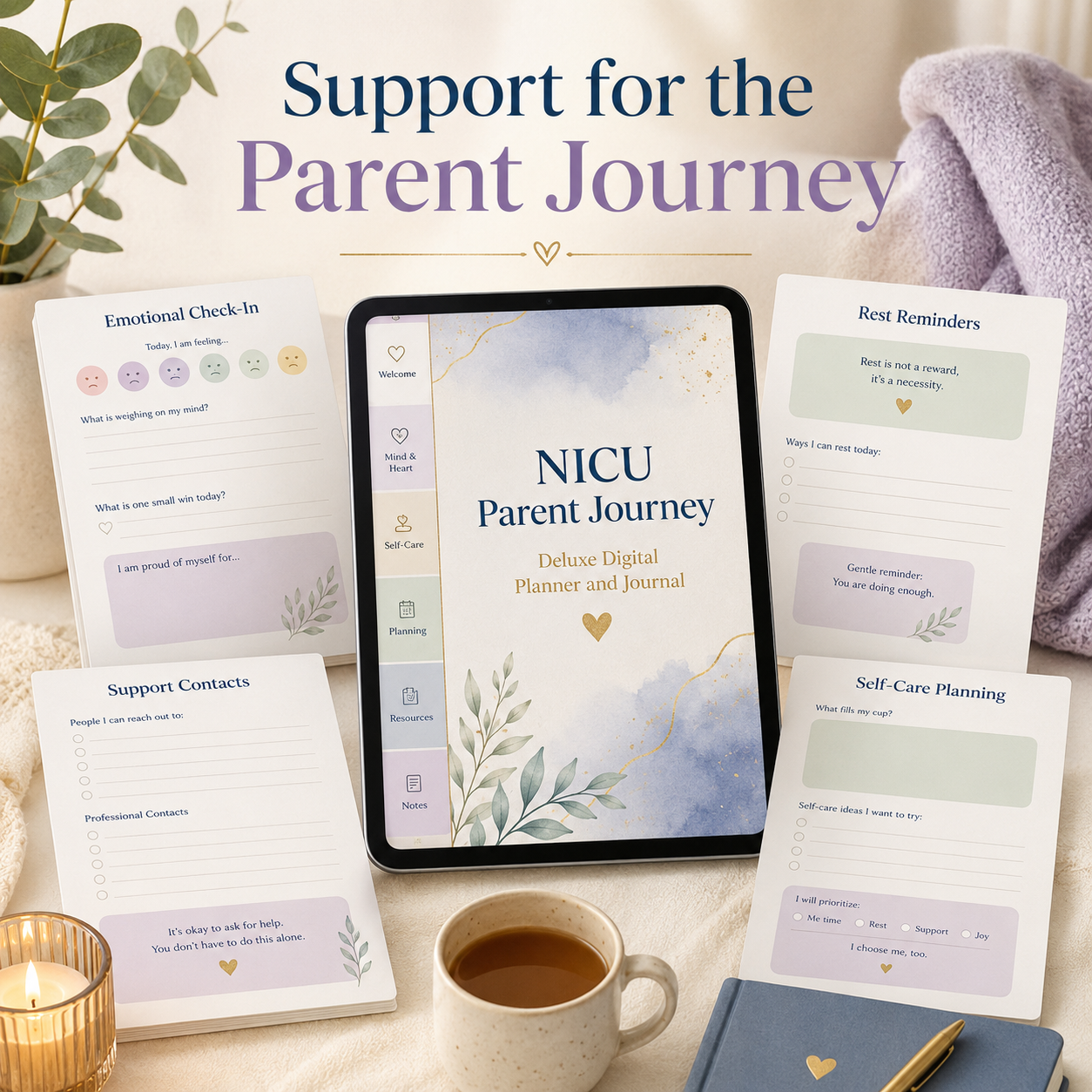 NICU Parent Journey Deluxe Digital Planner and Journal — listing image 05