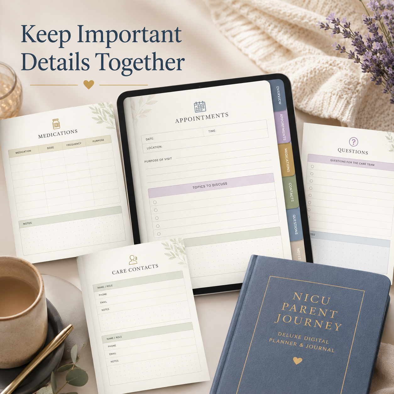 NICU Parent Journey Deluxe Digital Planner and Journal — listing image 06