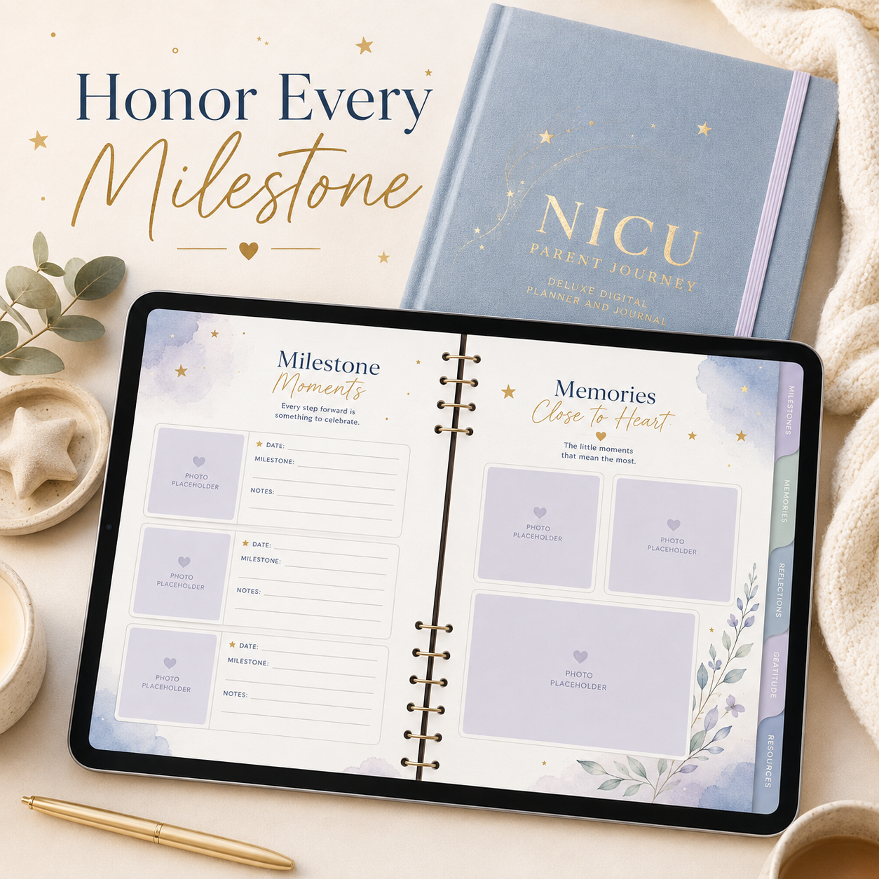 NICU Parent Journey Deluxe Digital Planner and Journal — listing image 07