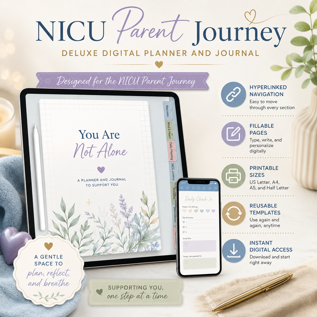 NICU Parent Journey Deluxe Digital Planner and Journal — listing image 10