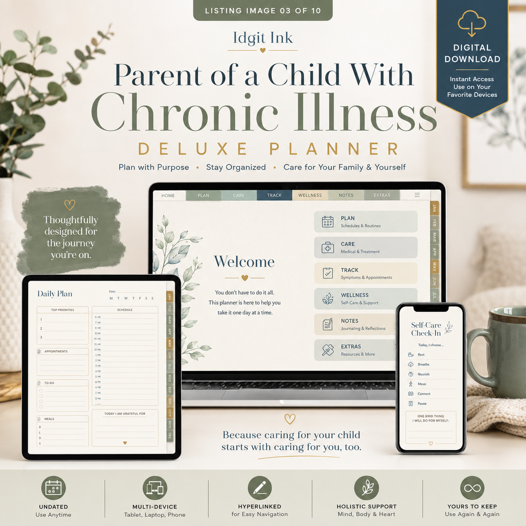 Parent of a Child With Chronic Illness Deluxe Planner — listing image 03