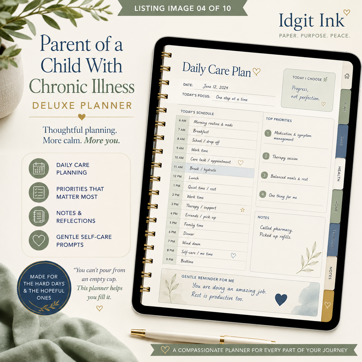 Parent of a Child With Chronic Illness Deluxe Planner — listing image 04