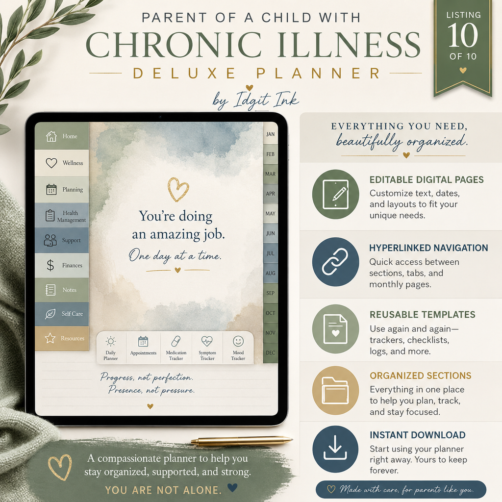 Parent of a Child With Chronic Illness Deluxe Planner — listing image 10