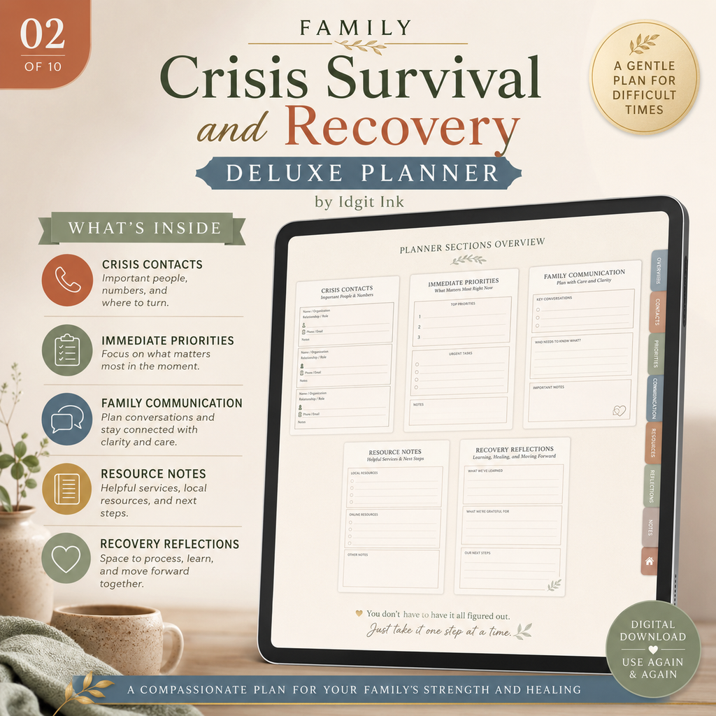 Family Crisis Survival and Recovery Deluxe Planner — listing image 02