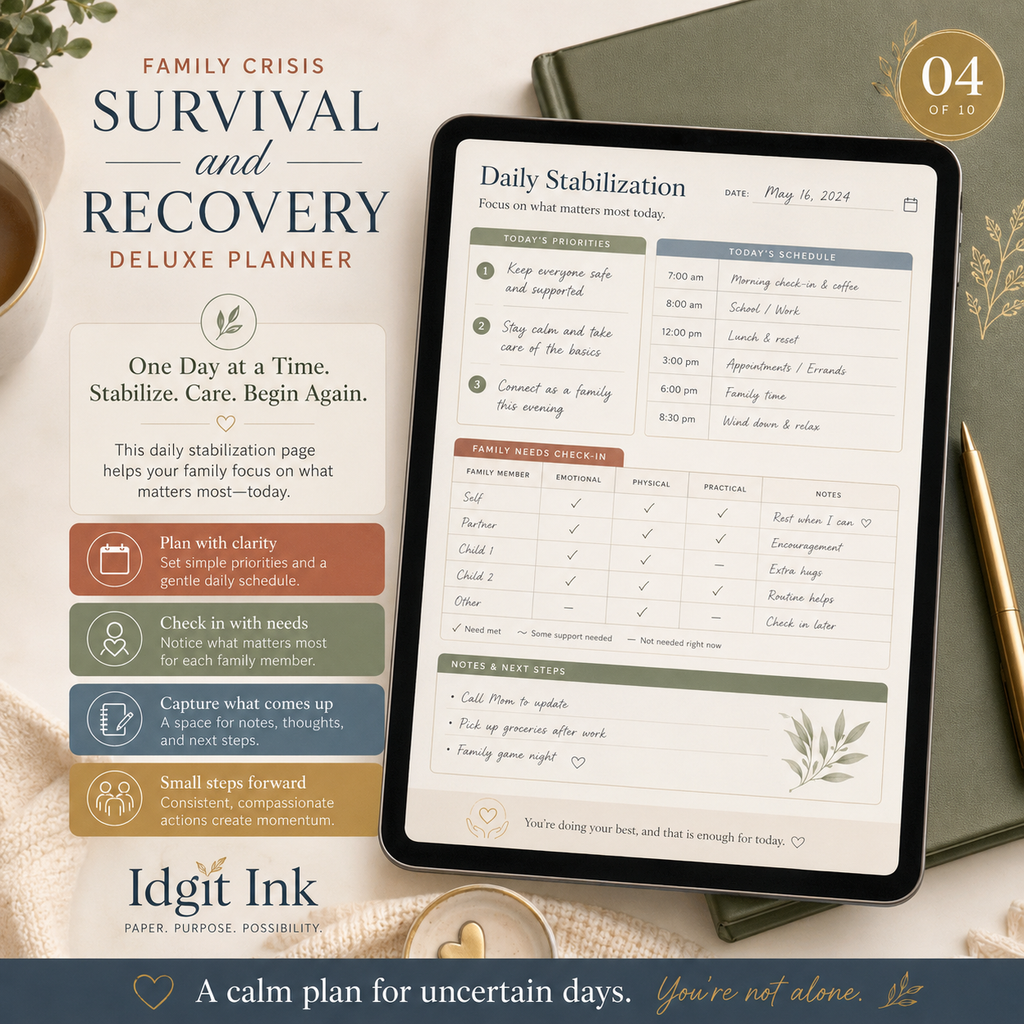 Family Crisis Survival and Recovery Deluxe Planner — listing image 04