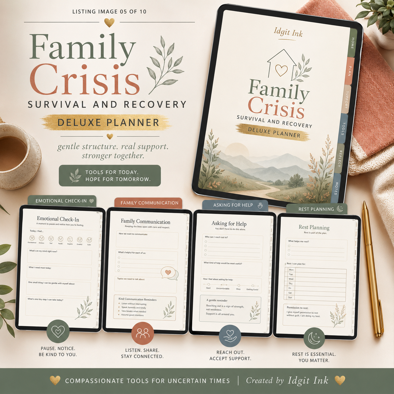 Family Crisis Survival and Recovery Deluxe Planner — listing image 05