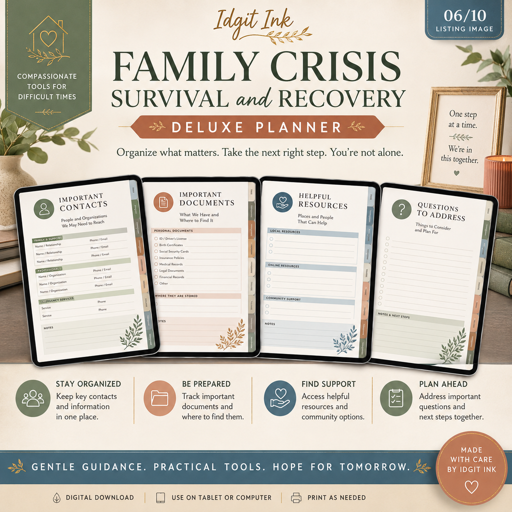 Family Crisis Survival and Recovery Deluxe Planner — listing image 06