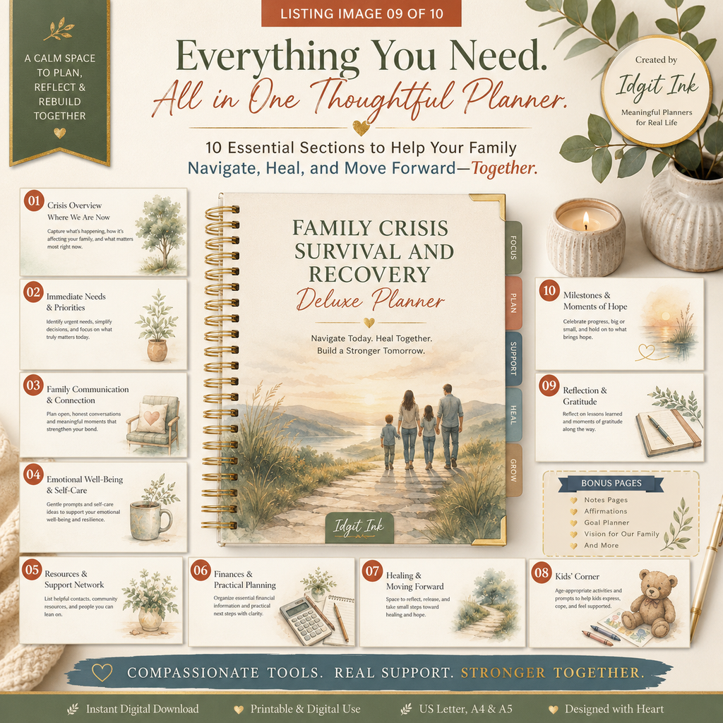 Family Crisis Survival and Recovery Deluxe Planner — listing image 09