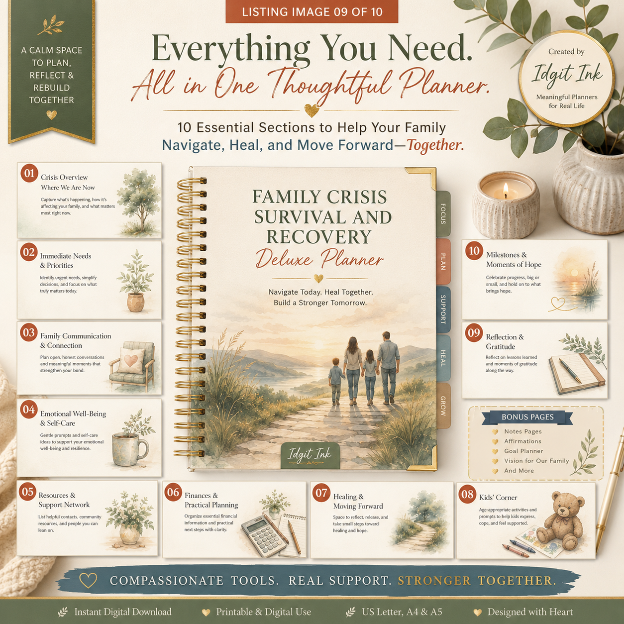 Family Crisis Survival and Recovery Deluxe Planner — listing image 09