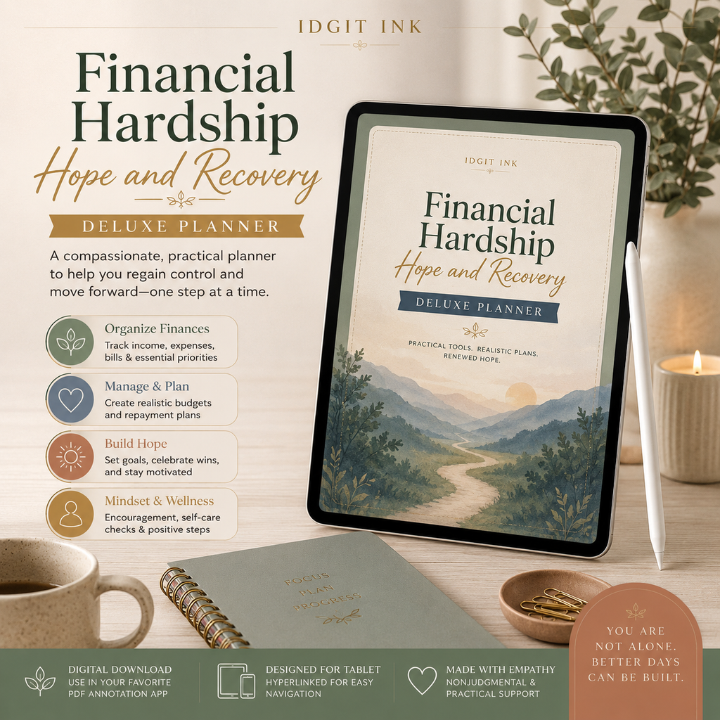Financial Hardship Hope and Recovery Deluxe Planner — listing image 01