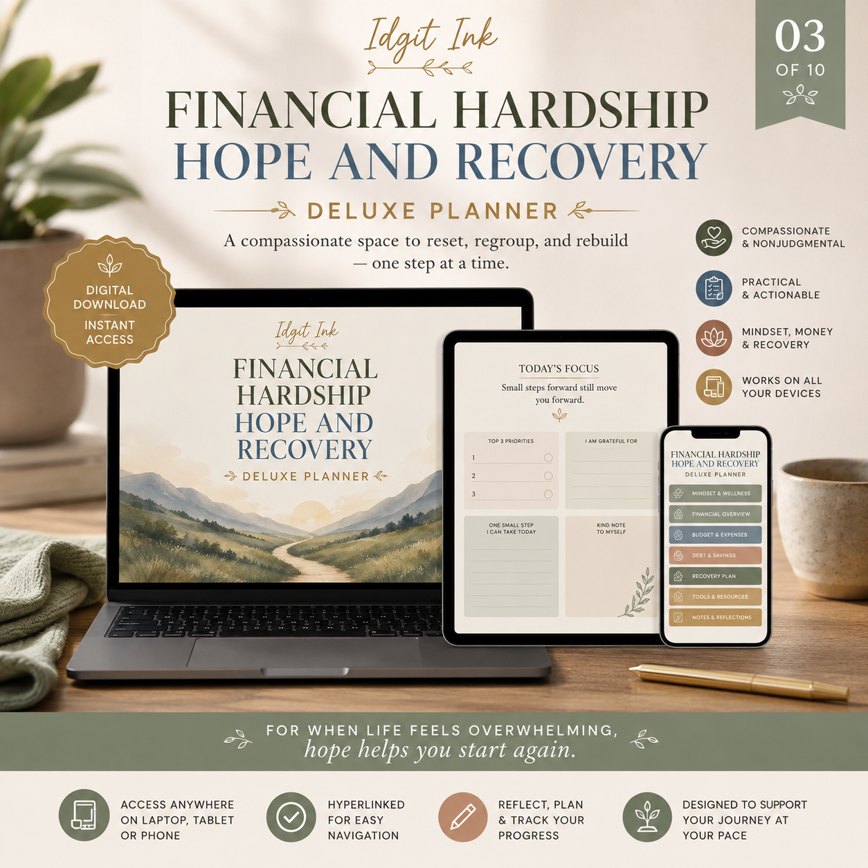 Financial Hardship Hope and Recovery Deluxe Planner — listing image 03
