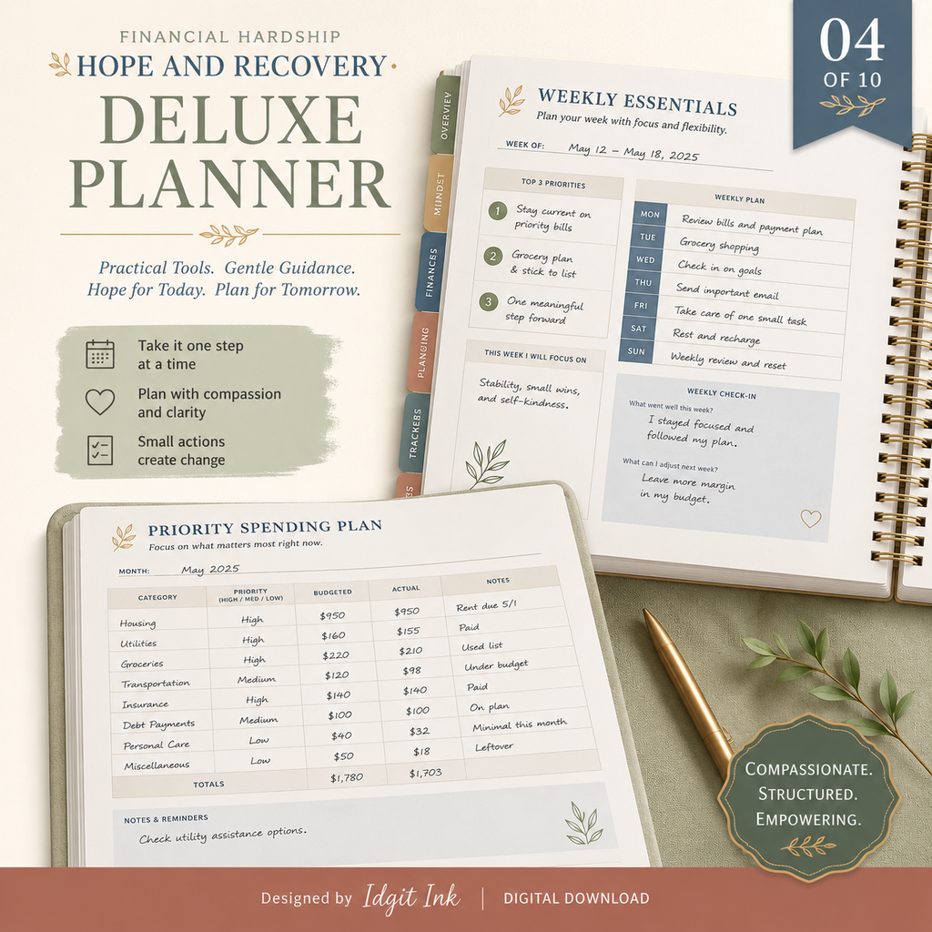 Financial Hardship Hope and Recovery Deluxe Planner — listing image 04
