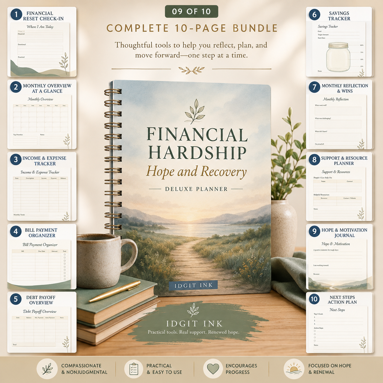 Financial Hardship Hope and Recovery Deluxe Planner — listing image 09