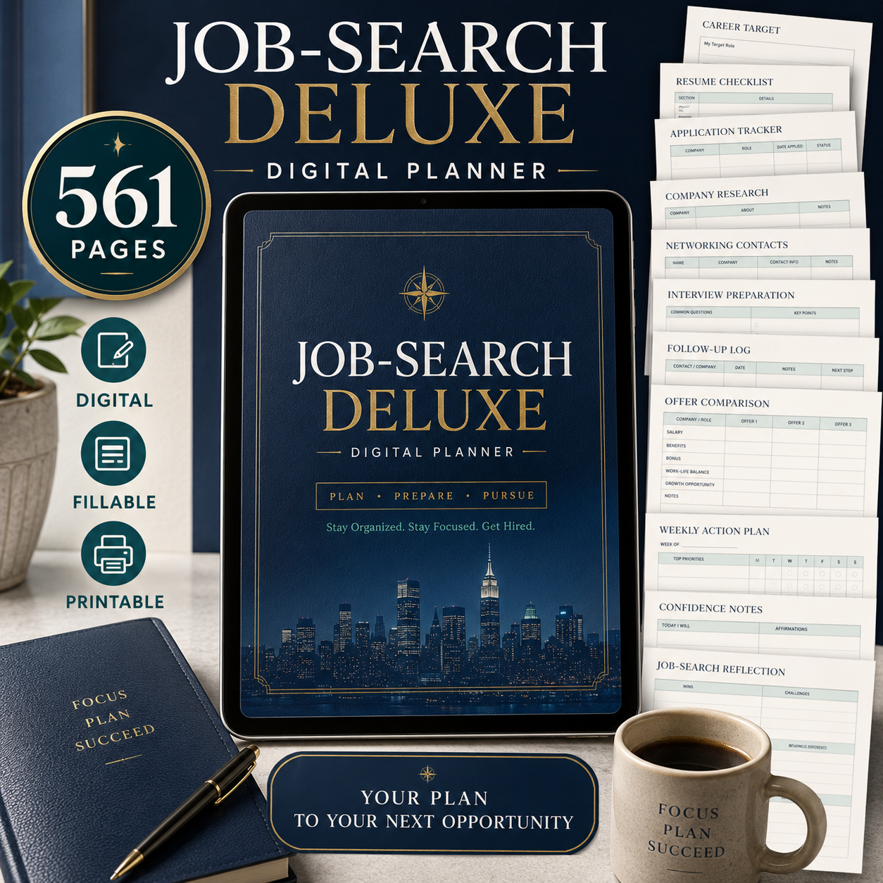 Job Loss and Starting Again Deluxe Digital Planner — listing image 01