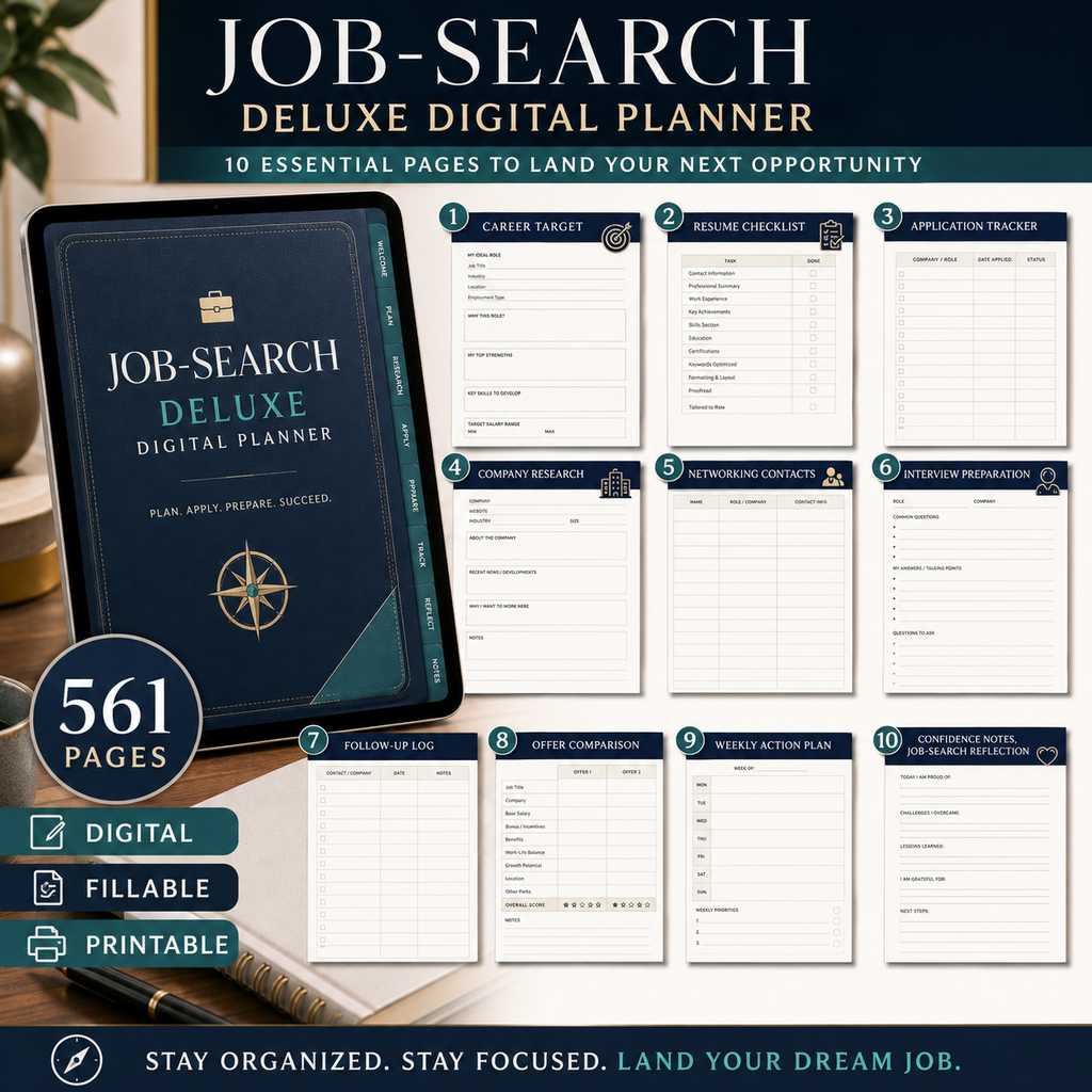 Job Loss and Starting Again Deluxe Digital Planner — listing image 02
