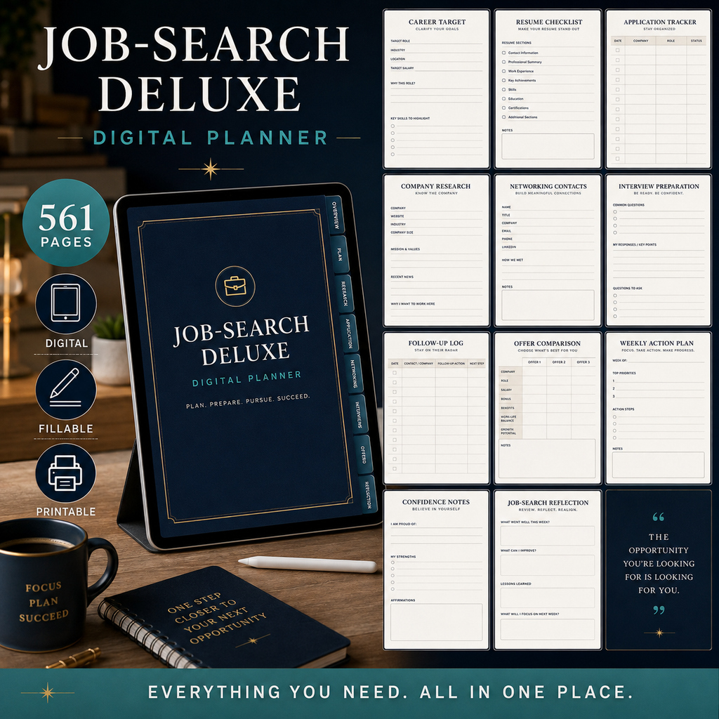 Job Loss and Starting Again Deluxe Digital Planner — listing image 05