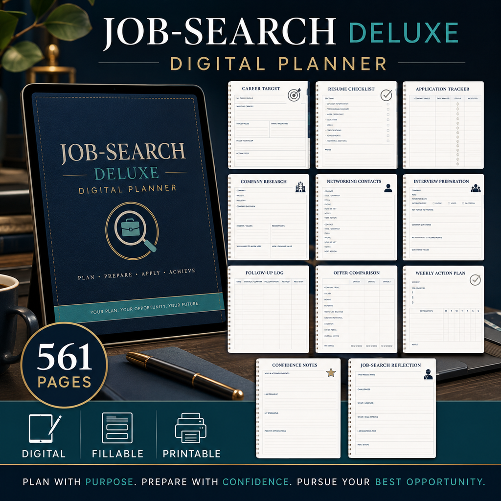 Job Loss and Starting Again Deluxe Digital Planner — listing image 06