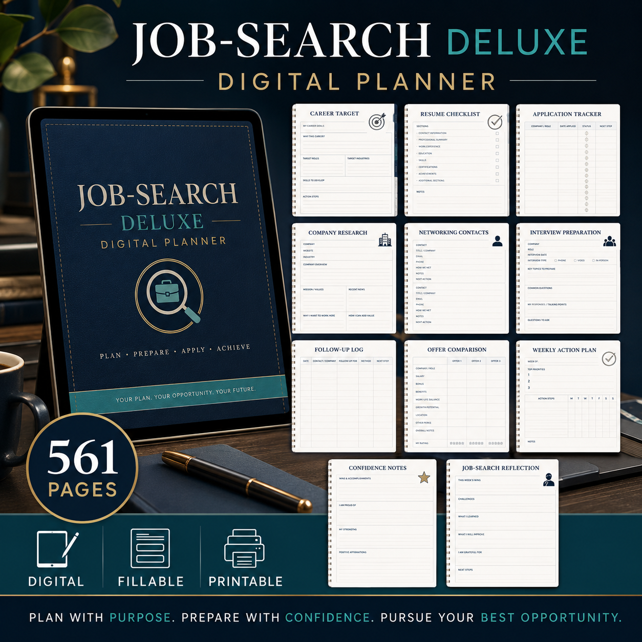 Job Loss and Starting Again Deluxe Digital Planner — listing image 06