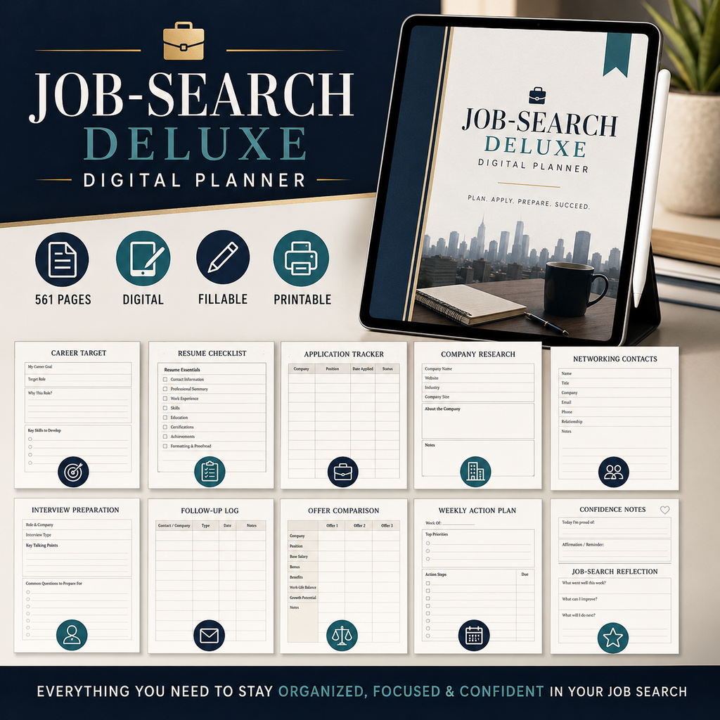 Job Loss and Starting Again Deluxe Digital Planner — listing image 07