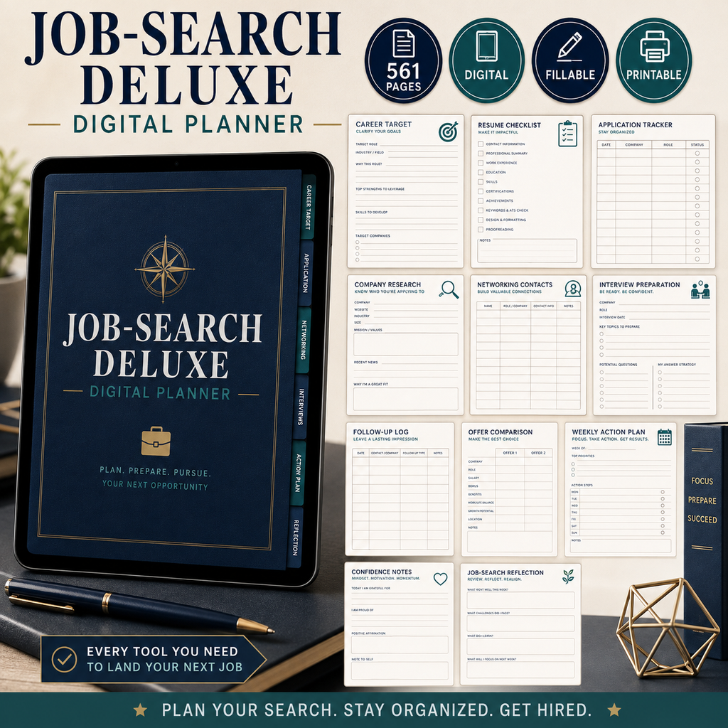 Job Loss and Starting Again Deluxe Digital Planner — listing image 08