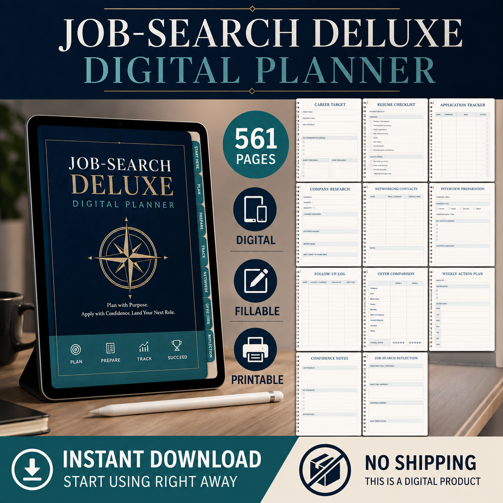 Job Loss and Starting Again Deluxe Digital Planner — listing image 09