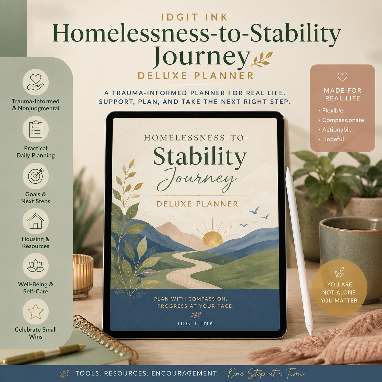 Homelessness-to-Stability Journey Deluxe Planner — listing image 01