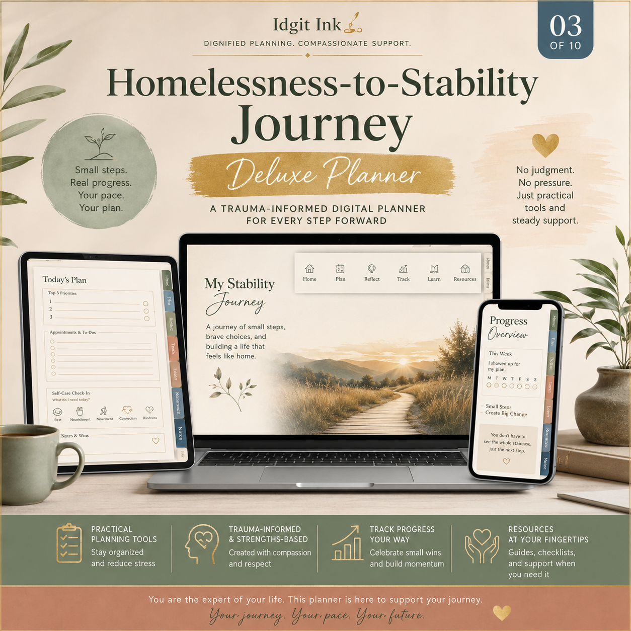 Homelessness-to-Stability Journey Deluxe Planner — listing image 03