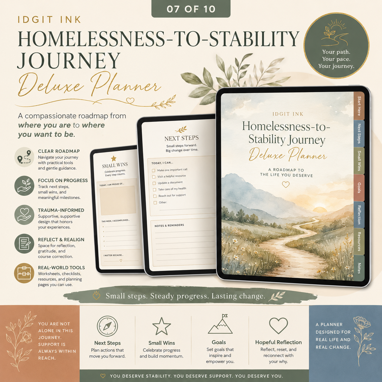 Homelessness-to-Stability Journey Deluxe Planner — listing image 07